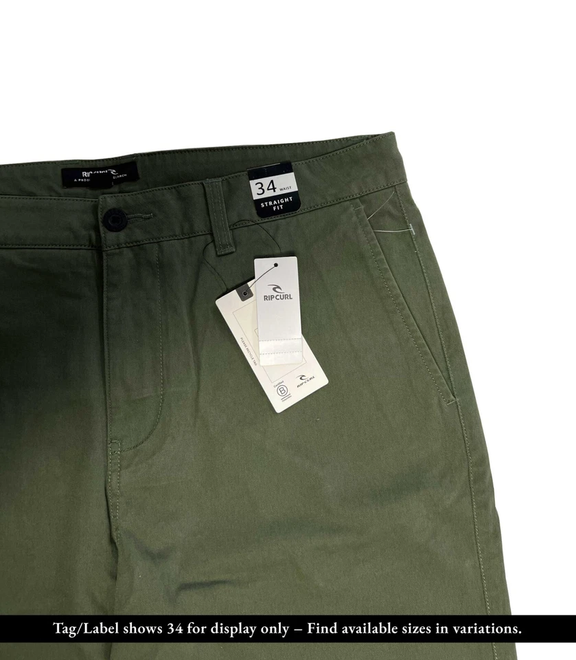 Pantalón Rip Curl Hombre Negro - Oliva Oscuro Clásico Surf Chino Elástico (S01), (S02) Foto 4 de 4