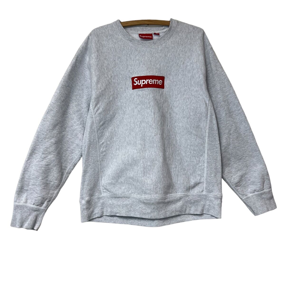 L Supreme Box Logo Crewneck Heather Grey