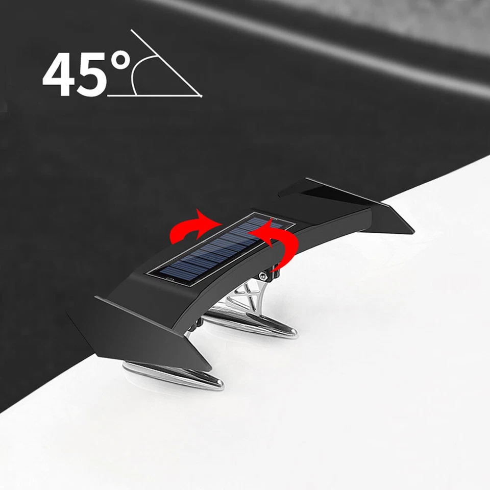 LED Solar Mini Taillight Warning Turn Signal Lamp Fit For Car Rear Wing Spoiler - Image 3 of 4