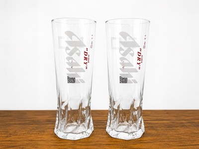 Asahi Super Dry Pint 20oz 2x Glasses Latest Design pub mancave bar