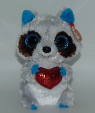 NEW!  Ty Beanie BOOS THIEF the Raccoon Valentines Day 6"