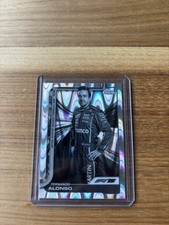 2025 Topps Chrome F1 Fernando Alonso Portrait B&W Raywave Black & White #9