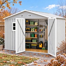 Outdoor Storage Shed 8x10 FT Garden Tool Storage Shed with Double Lockable Door