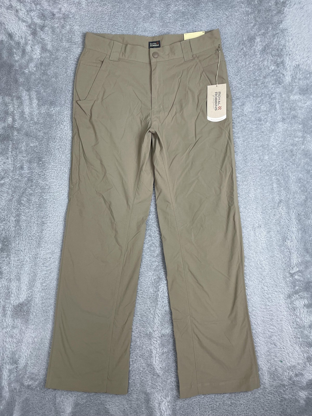 Royal Robbins Pants Mens 32x32 Beige Traveler Stretch Nylon UPF 50+ Hiking