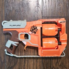 NERF Zombie Strike FlipFury Dart Gun Orange A...