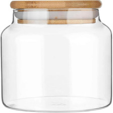 Custde 17 Floz Small Glass Storage Containers with Lids,Candy Jar with Lid, Glas