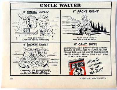 1951 Sir Walter Raleigh Pipe Tobacco Advertisement Vintage Smoking DWX11C