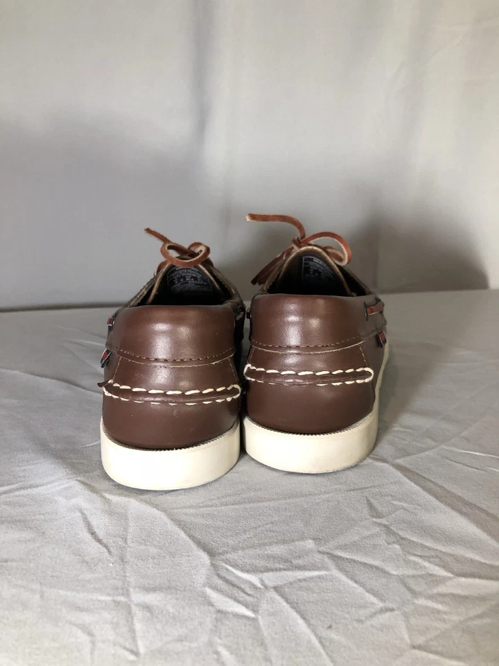 Sebago Docksides Mujer 8N Cuero Marrón Moc Puntera Barco Cubierta Portland Cuero Foto 4 de 4