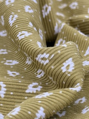 Yummy RIB 2x1 Knit Print 95% Polyester 5% Spandex 58/60'' Fabric By The Yard