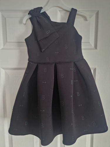 Girls Baker by Ted Baker Black Embossed Scuba Dress. Age 10 Years - Picture 2 of 6