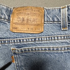 VTG Levis 560 Orange Tab Jean Shorts Mens 38 36x10 Loose Distressed Faded 1997