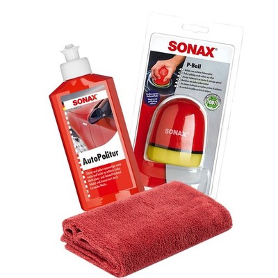 Buntlacke Metalliclacke Autopolitur SONAX 250ml + SONAX P-Ball + Mikrofaser