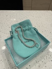 Tiffany  Co  Tiffany Blue Heart Tag Bead Bracelet in Silver Bracelet 925
