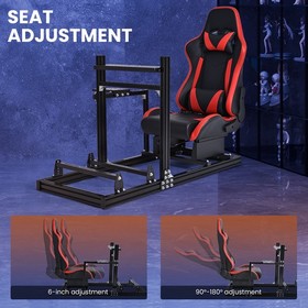 Minneer 3060Aluminum Profile Racing Simulator Cockpit with Seat Fit Logitech G29