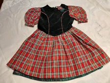 Vintage Marshall Fields Plaid Tulle Dress Size 6 Holiday Christmas