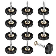 12pcs 0.75" Screw Lids [Black]