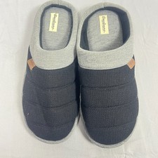 Dearfoams Cozy Comfort Mens Clog US 11-12 Black Bound Knit Slip On Slippers