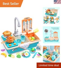 Fun Kitchen Sink Playset with Cooking Tools  Real Water Faucet for Toddlers