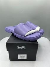Coach Fiona CP838 Womens Slide 10 B Light Violet Leather Comfort Slip On Sandals
