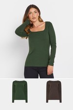 LTS Tall 2 PACK Square Neck Tops