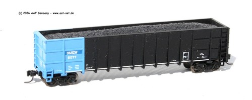 Athearn N 16557 - 50´ Thrall Highside Gondola D&RGW #5077; aga NEW, ohne OVP | Condition: Gebraucht