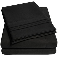 1500 Supreme Collection Twin XL Sheet Set Black - 3 Piece Bed  Pillowcase