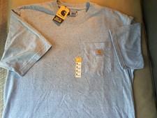 Image of NWT Carhartt K87 Heavyweight Pocket T-Shirt Light Blue Speckled Size M