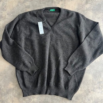 United Colors of Benetton Sweater Mens L Green Pure New Patagonian Merino Wool