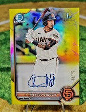 2022 Bowman - Chrome Prospect Autographs Ricardo Genoves #CPA-RGV Yellow...