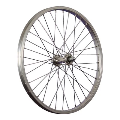 20 Zoll Lastenrad Vorderrad Aluminiunfelge Fahrrad Moped Anhänger Tandem silber - Bild 1 von 4
