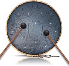 Steel Tongue Drum 15 Notes 14 Inch D-Key Panda Balmy Drum Percussion Instrument