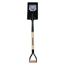 Garden Spade Shovel, 16 ga 2 Blade, Steel Blade, Rear Rolled Step, 30 in L