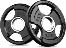 Placas de pesas para barra, placas de agarre de goma olímpicas de 2 pulgadas para levantamiento de pesas a