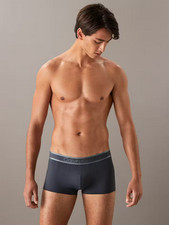 Calvin Klein Mens Tonal Logo Low Rise Trunk in Metro Gray Sz Small