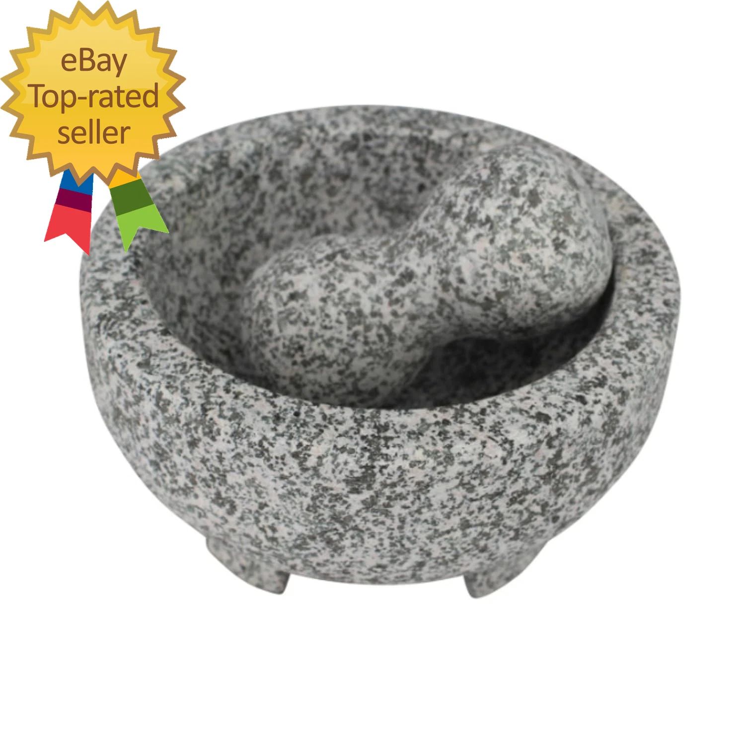 USA Granite Molcajete Spice Grinder 6 Inch Gray