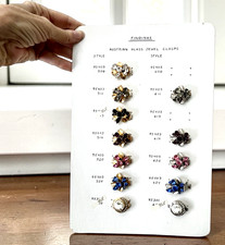 Vtg Jewelry Findings Display Card Austrian Glass Jewel Box Clasp Gustar Lindner