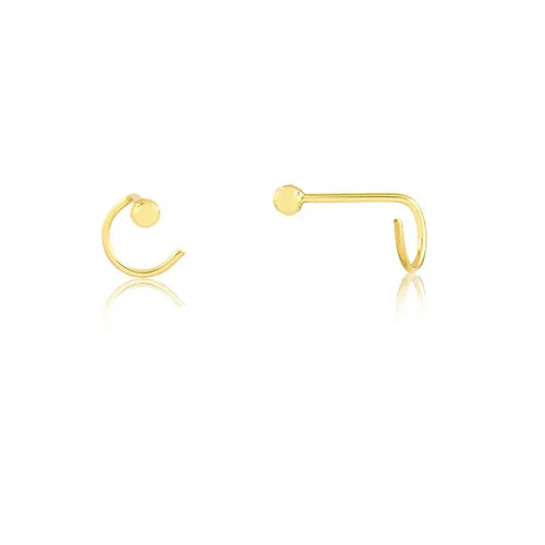 18k Solid Gold 2mm Ball Nose Stud – L Shape Screw Piercing