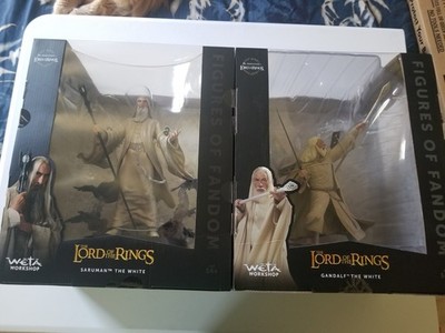 WETA WORKSHOP LORD OF THE RINGS FIGURES OF FANDOM GANDALF & SARUMON THE WHITE