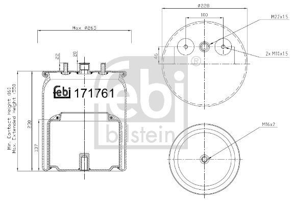 FEBI 171761 BELLOW AIR SUSPENSION Rear