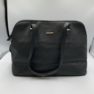 David Jones Handbag Womens Black Texture Inner Pockets Top Handles Shoulder Bag