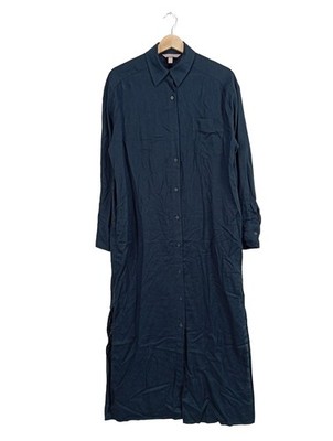 H&M Hemdblusenkleid Damen Kleid Gr. DE 34 blau Casual-Look