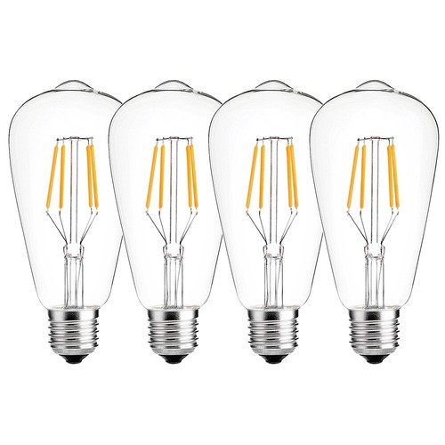 1/4/6pcs Retro E26 Dimmable Bulb LED Light ST64 Edison Filament Lamp 4W 6W 8W - Picture 10 of 16
