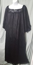 Only Necessities Nightgown BLACK CALF 3/4 Sleeve LIGHTWEIGHT Plus 5X 72" Bust