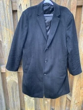 Hart Schaffer Marx Black Trench Coat 