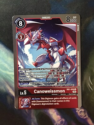Canoweissmon RB1-009 U Foil Digimon CCG | Resurgence Booster NM