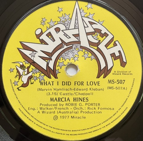 Marcia Hines What I Did For Love Vinyl Record 7” 45 RPM MS-507 Wizard 1977 OG - 第 1/24 張圖片