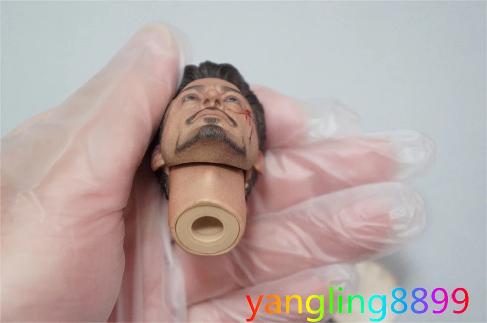 Modelo esculpido tallado cabeza Iron Man 2 Iron Man MK5 escala 1:6 HotToys HT Foto 3 de 4