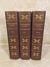 Plutarch's Lives, The Translation Called Dryden's 3 Vols by A H Clough 1881 