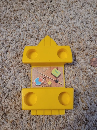 Vintage Fisher Price little people yellow insert for row boat for Camper set 994