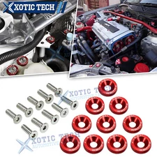 10pcs Red Billet Aluminum Bumper Fender Washer Bolt Engine Bay Screw Dress Up